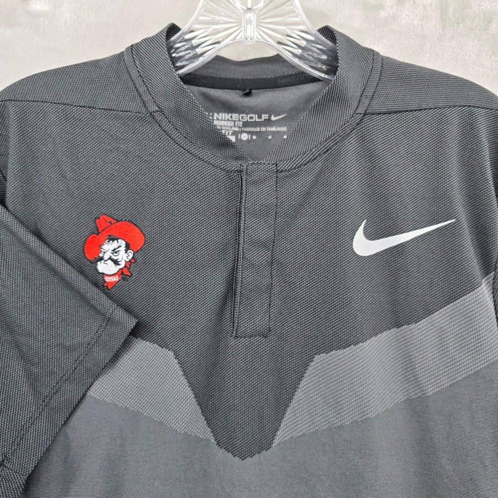 OSU Cowboys Nike Golf Shirt Mens Medium‎ Gray  Dri-Fit Short Sleeve blade Polo